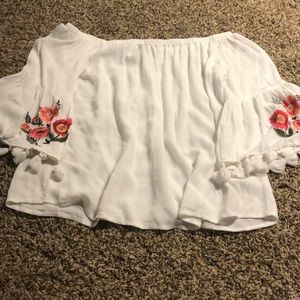 White off the shoulder top